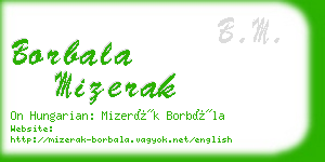 borbala mizerak business card